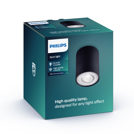 Přisazené svítidlo LED GU10 Philips myLiving Pillar Black 56330/30/PN