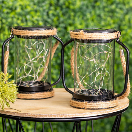 LED solární lampa Venkovní zahradní závěsná stojací lucerna 3000K IP44 soumrakový senzor