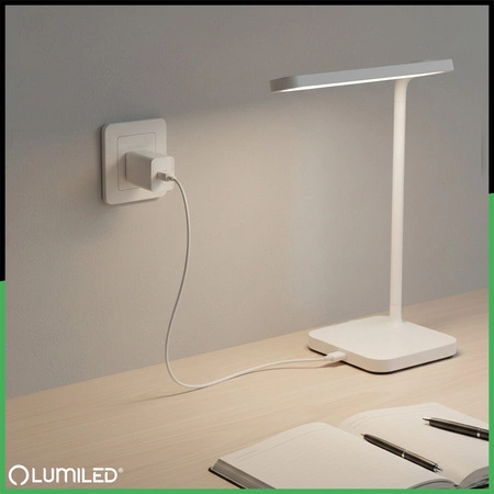 Nabíječka 1x USB 5V/1A DC adaptér Stolní lampa bílá Lumiled