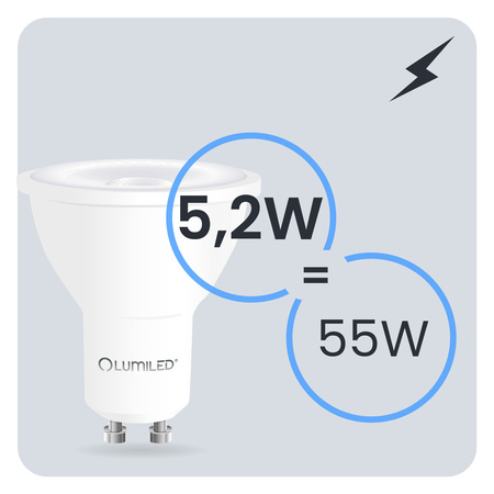LED žárovka GU10 s reflektorem PAR16 5,2W = 55W 720LM 4000K neutrální bílá 38° LUMILED