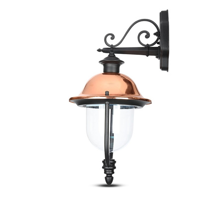 Zahradní fasádní svítidlo E27 nástěnné svítidlo průhledné matné černé stínění VT-852 V-TAC