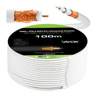 Anténní koaxiální kabel Měděný gel CU Pozemní 4K Full HD Bílý 100M VAYOX