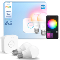 3x LED žárovka E27 A60 8W = 60W 806lm 2200-6500K CCT + RGB SMART Smart Bluetooth ZigBee White and Color Ambiance + Bridge Bridge Philips HUE Starter Kit