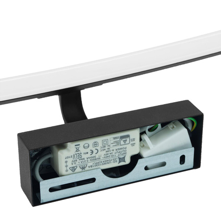 Lampa nad zrcadlem LED nástěnné svítidlo Koupelna IP44 12W Černá 50cm TERRA