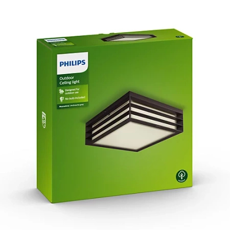 Zahradní LED venkovní stropní svítidlo MOONSHINE myGarden 2xE27 IP44 nástěnné svítidlo Antracit PHILIPS