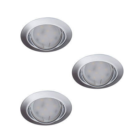 Sada 3x TRIBIS II GU10 PAR16 10W Kruhové stropní svítidlo Movable Chrome + žárovka GU10 400lm 3000K Warm KANLUX