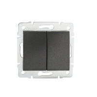 Zápustný dvoucestný spínač 10A Square Graphite LOGI Kanlux