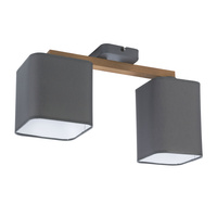 TORA GRAY Lustr grafitový dřevěný skandinávský 2xE27 4165 TK Lighting stropní svítidlo