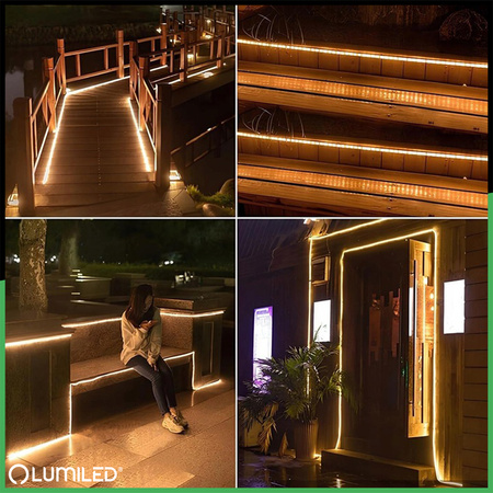 LED solární pásek 150x LED AVERO 3000K Warm IP44 5m LUMILED