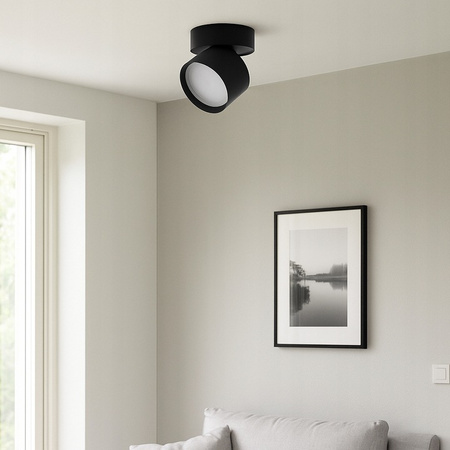 Halogenový reflektorový bodový reflektor GX53 Round Black Apilo Masterled pro povrchovou montáž