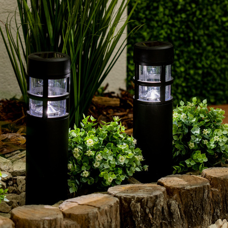 LED solární zahradní lampa s hroty 6500K 40cm IP44