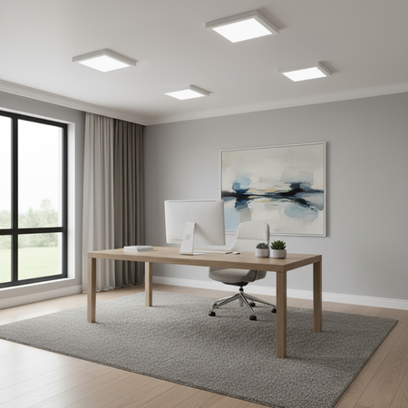 Plafond LED stropní svítidlo 24W 2500lm CCT 140° Square Povrchová montáž Bílá Videx