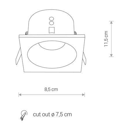 LED zápustné koupelnové stropní svítidlo DELTA 8370 GU10 IP20/IP54 Black Nowodvorski
