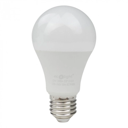 LED žárovka A60 E27 12W 1080lm 6500K studená bílá Ecolight