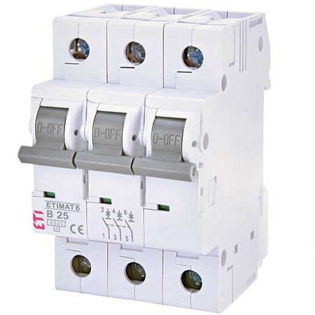 Nadproudový jistič omezovače výkonu ETIMAT 6 3p B25