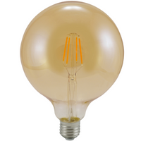LED žárovka E27 G125 4W = 18W 320lm 2000K Teplá bílá 360° vlákno GOLDLUX (Polux)