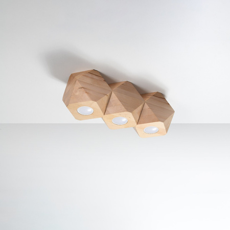 WOODY 3xGU10 Geometrické svítidlo pro povrchovou montáž na dřevo SOLLUX