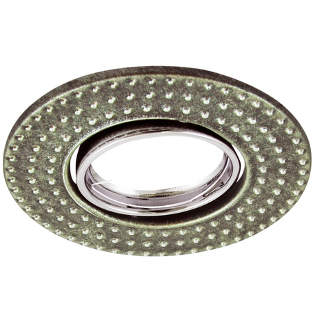 Fobos 7807 GOLDLUX (Polux) kovové stropní vestavné svítidlo. kulaté stříbrné + zásuvka MR16