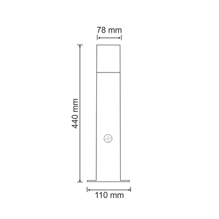 LED zahradní lampa E27 NEW YORK TUBA Stožár 44cm se senzorem - GOLDLUX (Polux)