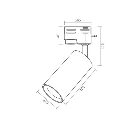 Reflektor pro přípojnici GU10 černý IK07 VIDEX