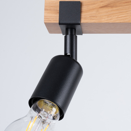 ZUCA 3 3xE27 Černé dřevěné moderní stropní svítidlo SOLLUX