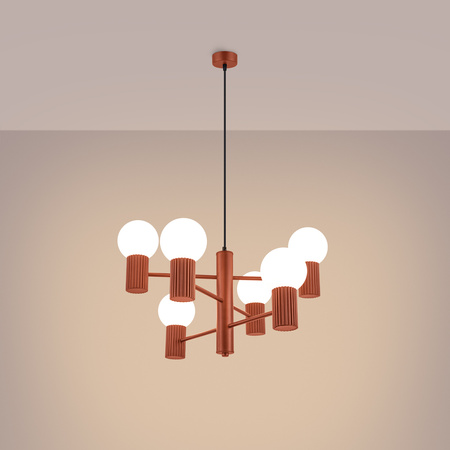 Lustr Závěsné svítidlo 6x G9 Hliník Ochre Red Halo French Sky SL.1833 Sollux