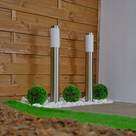 Venkovní zahradní lampa E27 Tyč 65cm Stříbrná