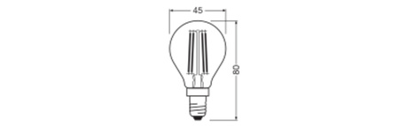 LED žárovka P45 E14 3,4W = 40W 470lm 2700K Warm Dimmable 320° Filament Performance Class Ledvance