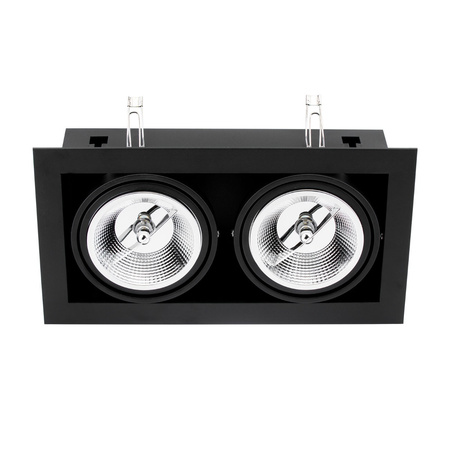 Halogenové pohyblivé svítidlo pod omítku 2x GU10 ES111 obdélníkové černé