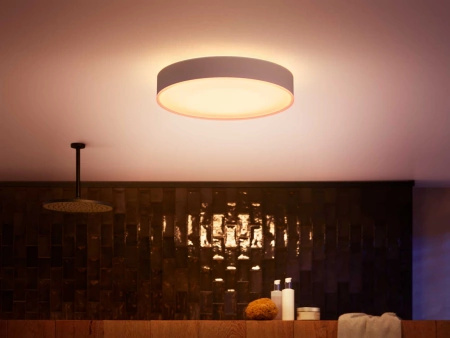 LED Plafond DEVERE Koupelnové stropní svítidlo bílé 33,5W 42,5cm IP44 CCT PHILIPS HUE Bluetooth + stmívač