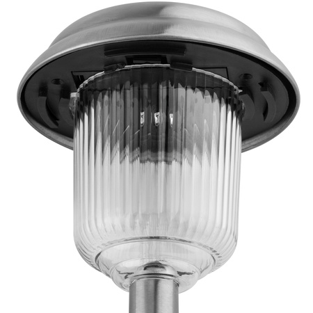 LED SOLAR zahradní lampa. chrom. 6000K. Studená bílá. 41cm