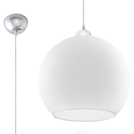 BALL E27 Závěsné stropní svítidlo s převislým skleněným stínidlem Sphere 30cm Classic White SOLLUX