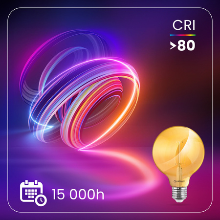 3x LED žárovka E27 Sphere G95 6W = 50W 660lm 2000K Warm 360° BURSHINE FILAMENT LUMILED