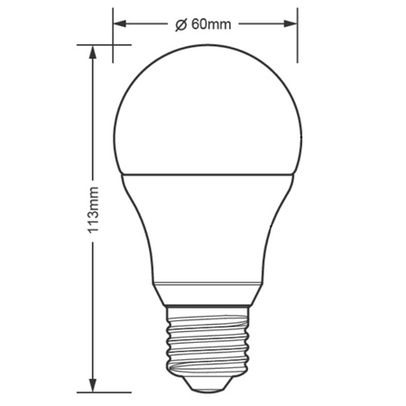 LED žárovka E27 A60 8,5W = 60W 806lm 3000K teplá bílá Dimmable TOSHIBA