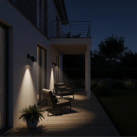 Zahradní nástěnné svítidlo LED bodové svítidlo GU10 OLIMP Movable Black 16cm - GOLDLUX (Polux)