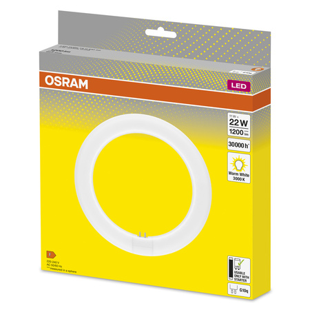 LED T9 Circular G10q 11W = 22W 1200lm 3000K Warm 110° LED TUBE EM Osram