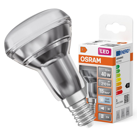 LED žárovka E14 R80 2.6W = 40W 210lm 4000lm neutrální bílá 36° OSRAM Star
