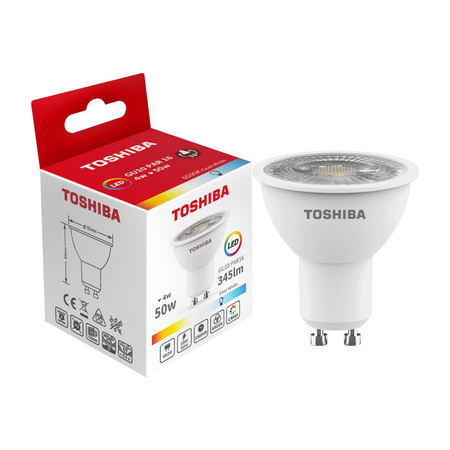 LED halogenová žárovka GU10 4W = 50W 345lm 6500K Studená bílá TOSHIBA Spotlight