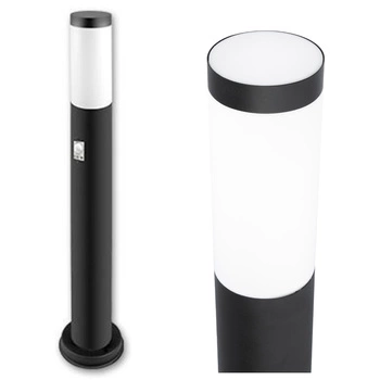 Venkovní zahradní lampa E27 BLACK POST 65cm s pohybovým a soumrakovým senzorem