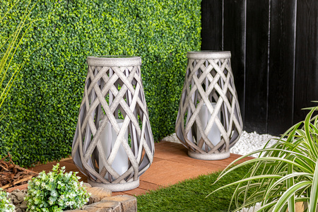 Zahradní lampa LED solární lucerna Závěsná lucerna 45cm IP44 šedá