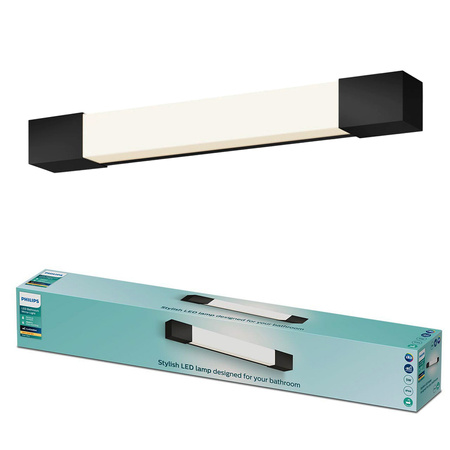 LED Světlo nad Zrcadlo 5W 730lm 2700K 44cm IP44 Černá Rover Philips