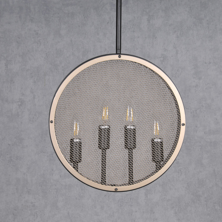 Retro vintage stropní závěsné svítidlo 4x E14 černá + zlatá ARETE IL MIO GOLDLUX (Polux)