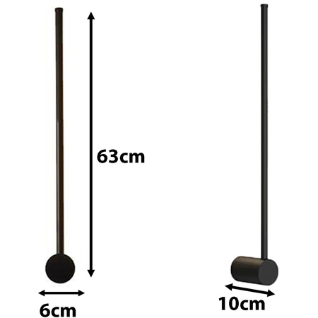 Nástěnné LED svítidlo CATRINA nástěnné svítidlo BLACK Metal 9W 60cm moderního stylu