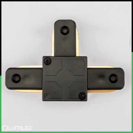 Trojitý T-kus černý konektor pro jednofázové přípojnice - přípojnice