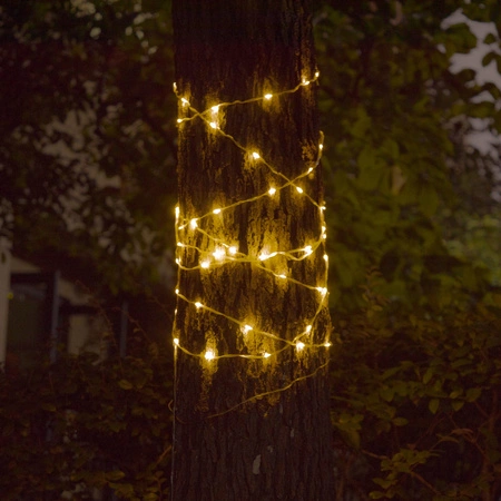 Solární venkovní LED zahradní řetěz 3000K Warm se soumrakovým senzorem IP44 Sanico Goldlux