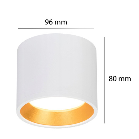 Přisazené LED GOLDA halogenové stropní svítidlo GX53 kulatá trubice bílá - zlatá