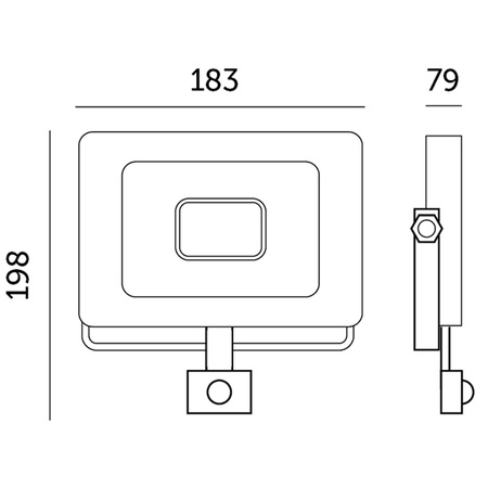 LED reflektor Halogen 50W 4270lm 6500K IP65 Black Motion Sensor MH Kobi