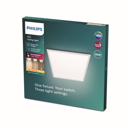 Panelová LED lampa pro povrchovou montáž TOUCH 36W 2700K 33cm stmívatelná bílá PHILIPS