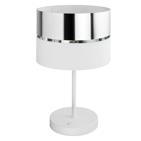 Bílo-stříbrná stolní lampa HILTON E27 5472 TK Lightning na nočním stolku