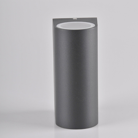 Venkovní nástěnné svítidlo shora dolů s LED 2x GU10 BOSTON GOLDLUX (Polux) ALUMINIUM GRAY oválné